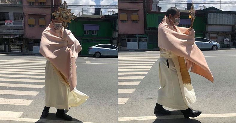 WATCH: Filipino Priest Bravely Brings The Blessed Sacrament To The People Amid COVID-19 City Lockdown
