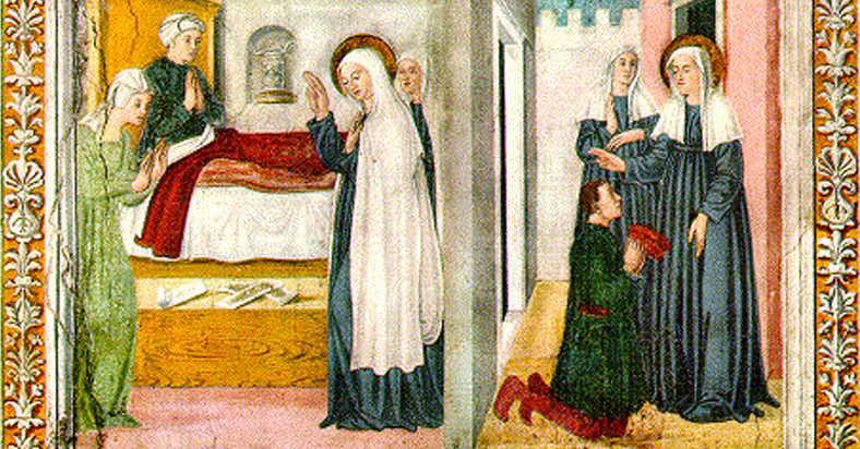 St. Frances of Rome helping the poor